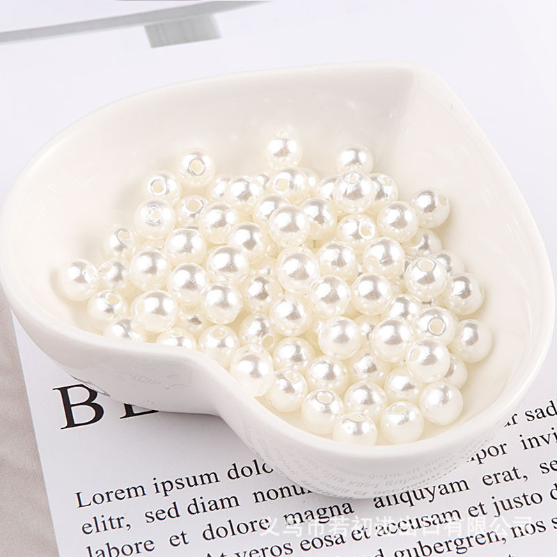 3-10mmカラーピアスabsパールミックスdiy手作りビーズブレスレットアクセサリーアクセサリーホワイトベージュ