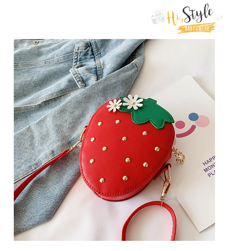 Niedliche Erdbeer-mini-umhängetasche Der Koreanischen Kinder display picture 10
