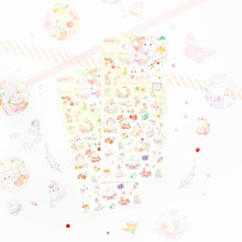 韩国manet贴纸MN-S37兔子花园PS防水装饰素材手帐账儿童贴画