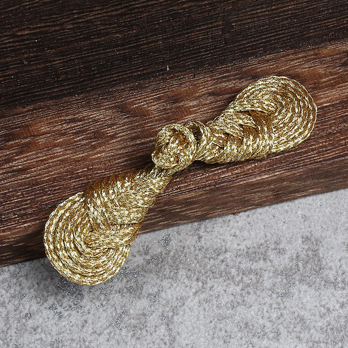 Gold and silver wire pipa buckle Chinese style retro women's skirt Hanfu cheongsam pipa buckle hand-woven gold button