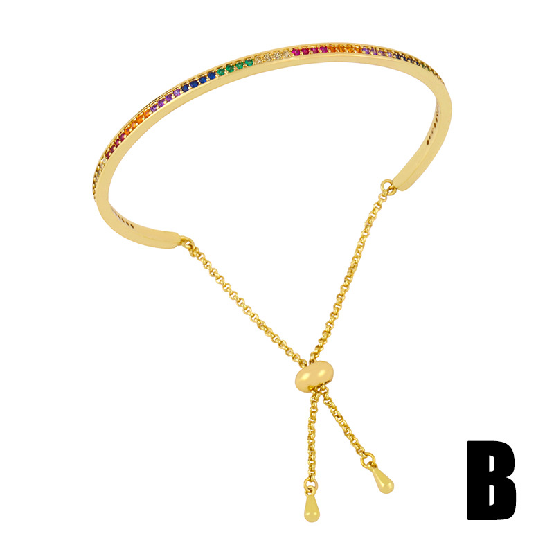 Bohemian Rainbow Bracelet Retro all-match Open Bangle Jewelry Gift wholesale nihaojewelry