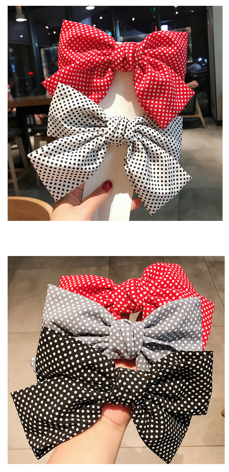 New Fabric Wave Point Hairpin Cute Bowknot Spring Clip Back Head Ponytail Hair Accessories Wholesale Nihaojewelry display picture 4