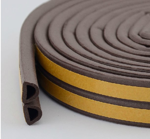 門窗密封條 防盜門 木門 窗戶隔音 防撞 自粘型棕色D型