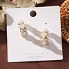 Advanced fashionable universal earrings from pearl, flowered, high-quality style, internet celebrity