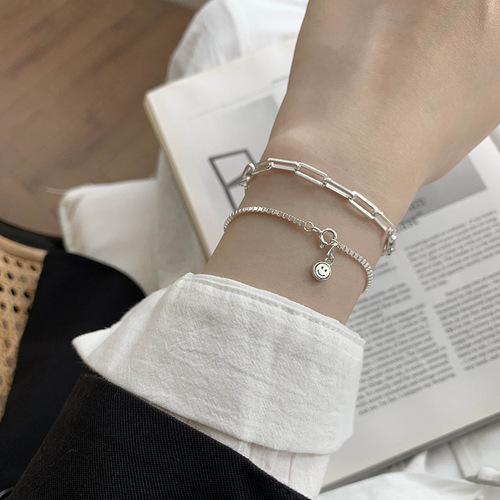 Bracelet for women ins niche design simple cold style 925 silver Korean version personalized student hand jewelry trend