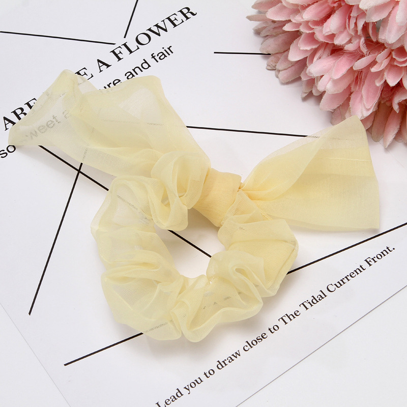 Korean Solid Color Organza Hair Scrunchies display picture 3