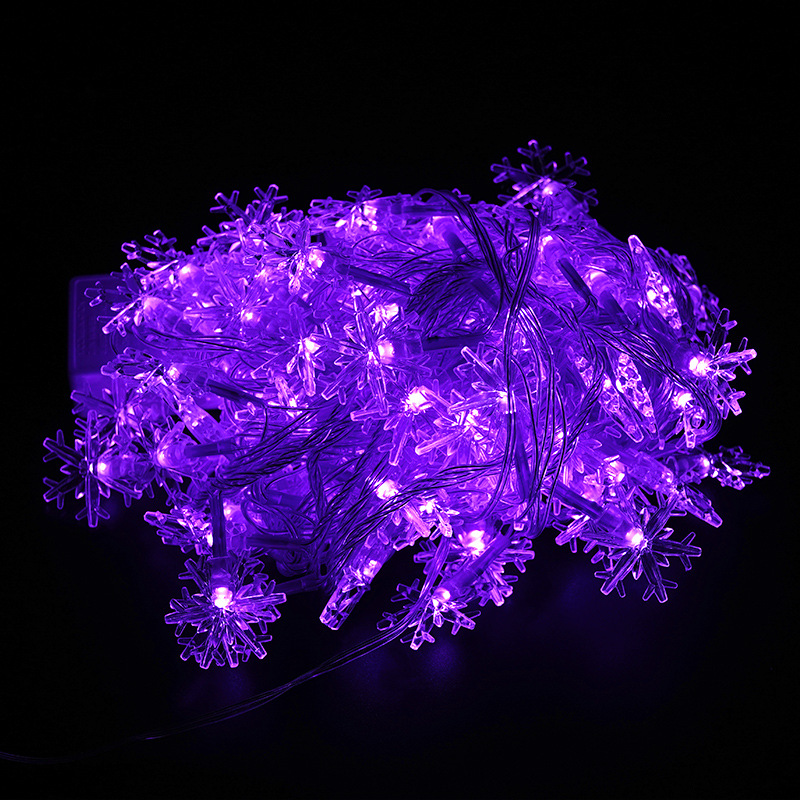 LED Cadena de luz de copo de nieve luz intermitente Navidad vacaciones boda Año nuevo árbol de Navidad decoración cielo completo Cadena de luz intermitente suministro directo de fábrica
