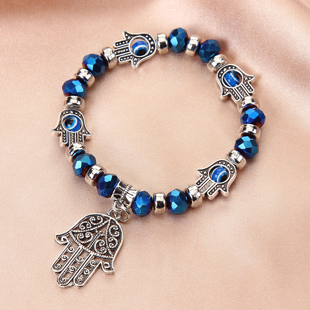 25g Weight Fashion Palm Alloy Glass Plating Unisex Bracelets 1 Piece