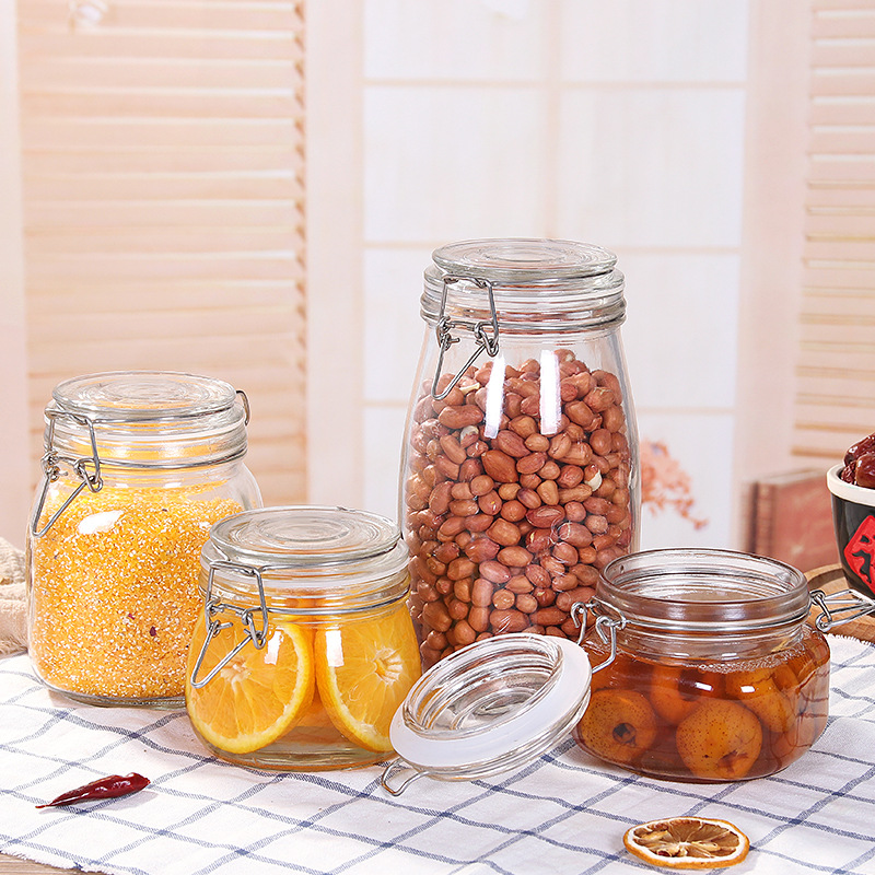 密封罐玻璃瓶带盖家用食品储物罐瓶子泡菜罐头柠檬百香果蜂蜜