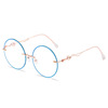 Cool coax 2020 new cut -edge myopia glasses, frameless pearl glitter flat glasses frame anti -blue light glasses