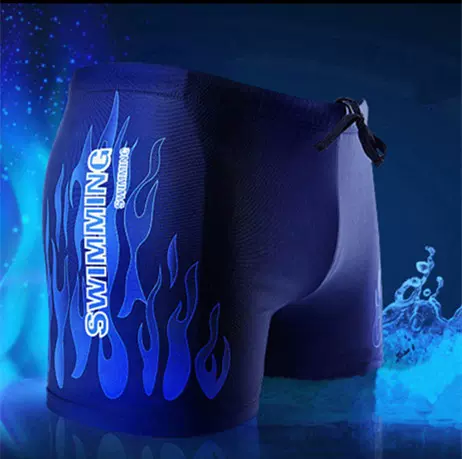 男士泳衣新款外贸男款平角泳裤防尴尬速干游泳衣温泉大码五分短裤