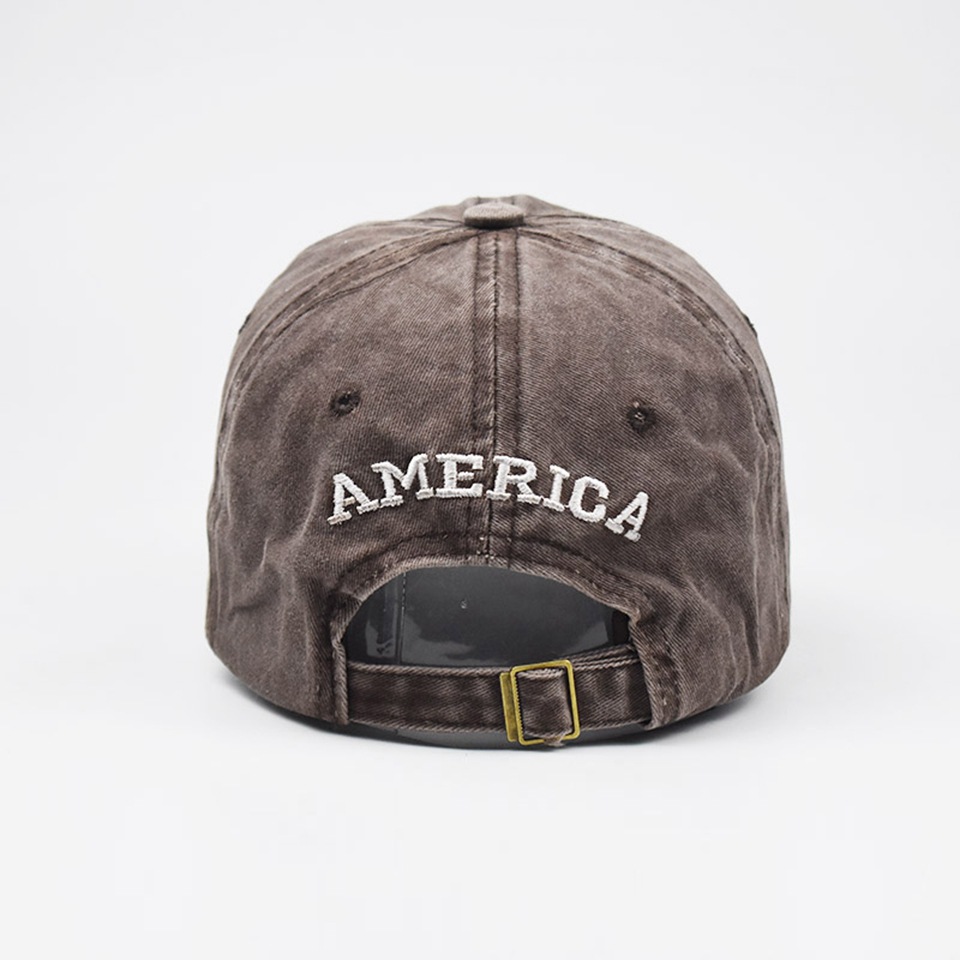 Men's Basic American Flag Embroidery Crimping Curved Eaves Baseball Cap display picture 3