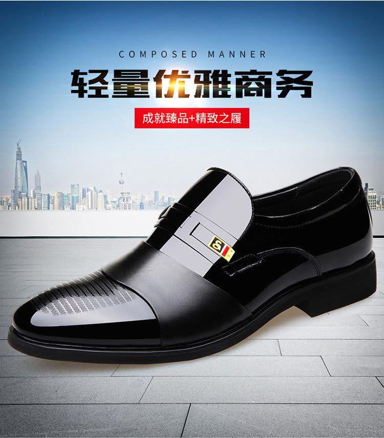 Giày da nam công sở mũi nhọn cổ thấp kiểu lười, form rộng — Giày một lớp màu nâu, Giày một lớp màu đen chi tiết 15