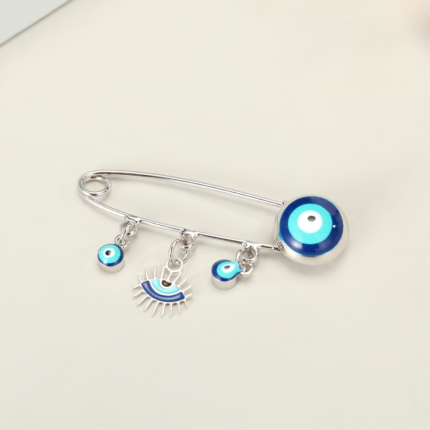 Hot Style Türkischen Blauen Auge Palme Anhänger Abzeichen Mikro-eingelegten Zirkon Großhandel display picture 2