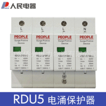 人民电器RDU5家用避雷器防电浪涌开关保护器2P4P20/40/60KA RDSP6