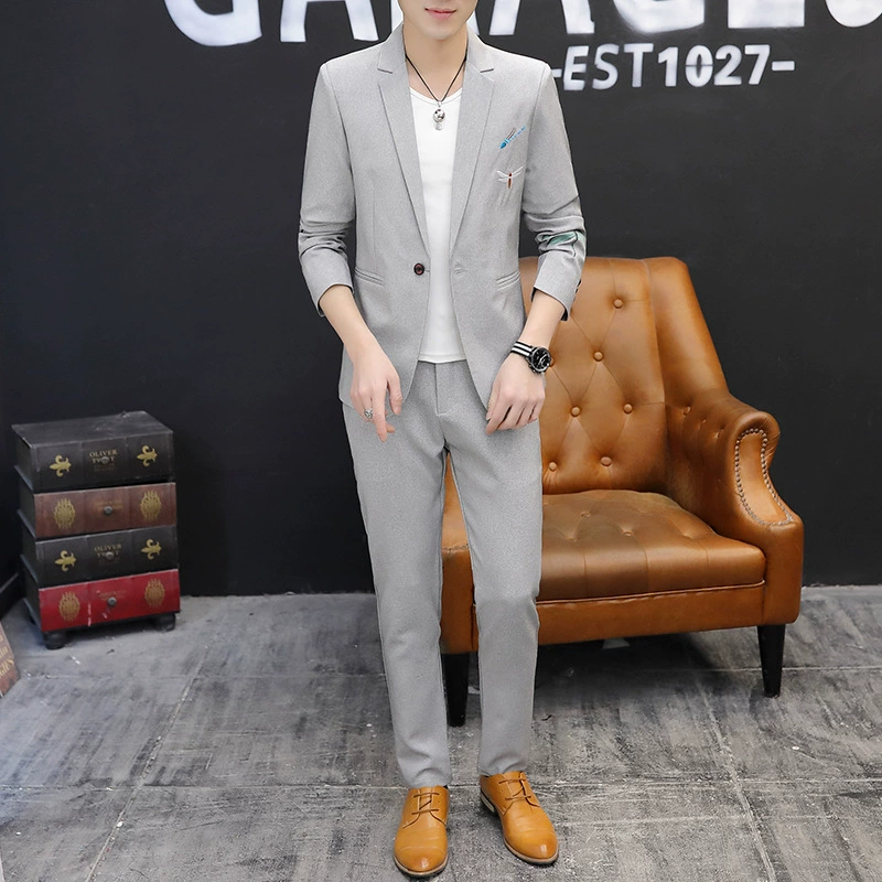 (Граница торговли), набор, классический костюм, корейский стиль, Slim fit