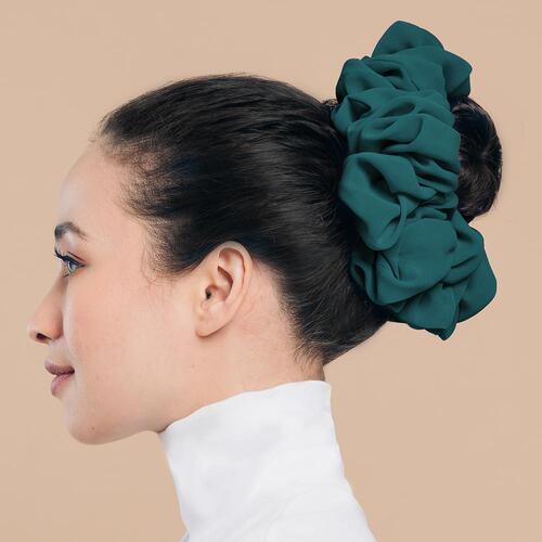 Cross-border Malaysia single-color pearl chiffon bun hair tie large pure color base flower colon hair tie for women