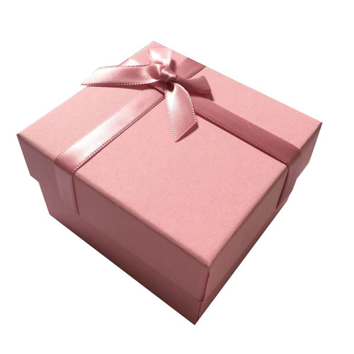 Pink gift box rectangular creative watch box gift box bow cosmetics lipstick packaging box