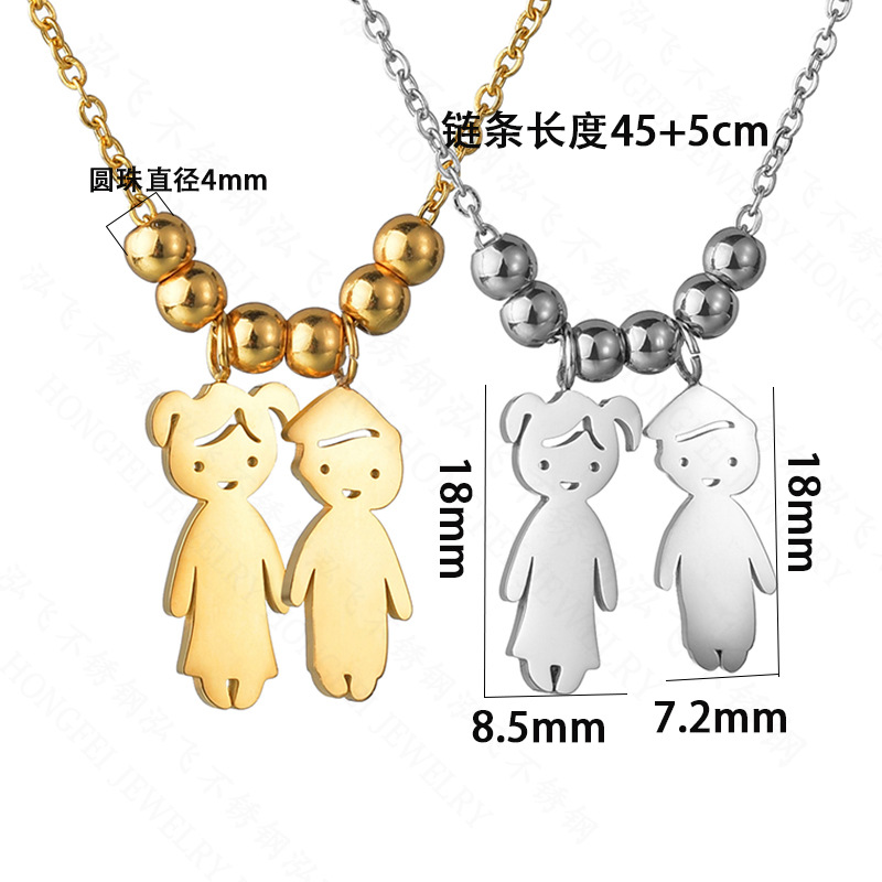 Personality Boy Girl Necklace Stainless Steel Diy Free Combination Lettering Good Friend Family Necklace Wholesale Nihaojewelry display picture 12