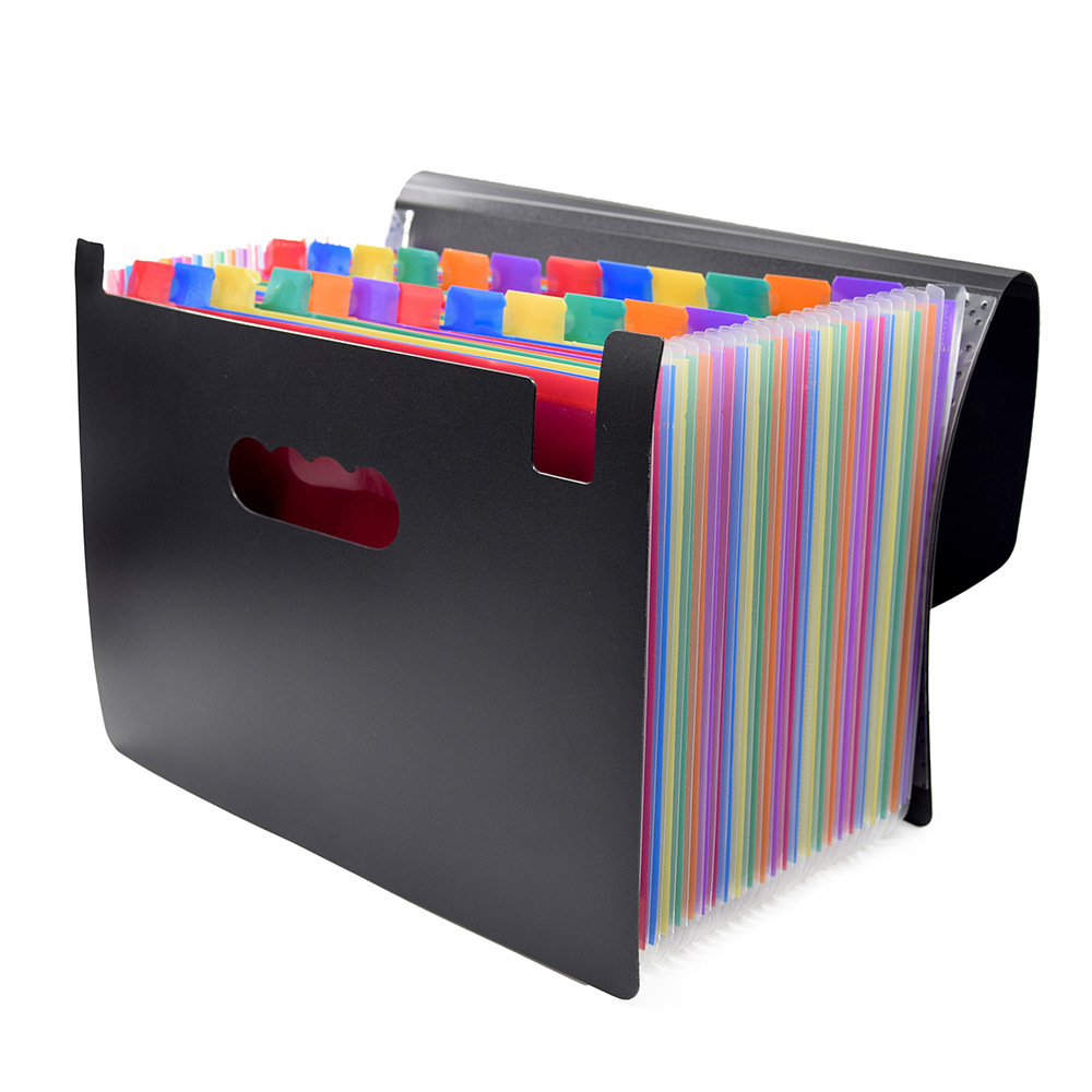 Carpeta de paquete de órgano de arco iris con tapa de una pieza 12 capas 24 capas órgano a4 almacenamiento de carpeta de clasificación multicapa