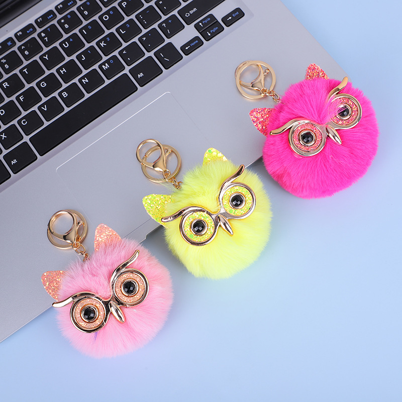 Cute Owl Plush Keychain display picture 1