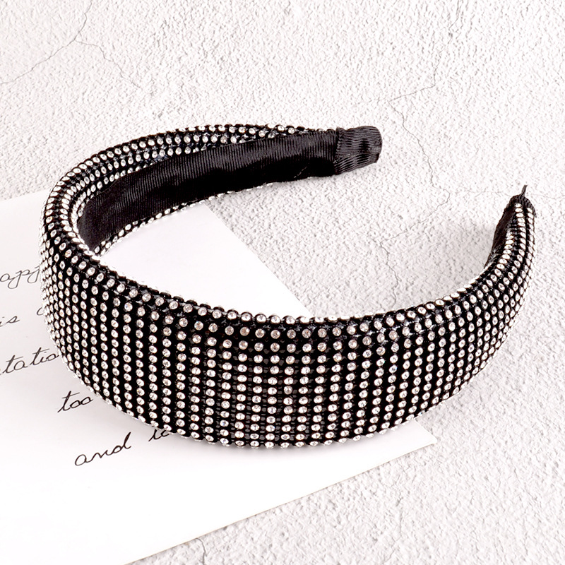 Diamond-encrusted Fashion Wide-edge Rhinestone Headband display picture 7