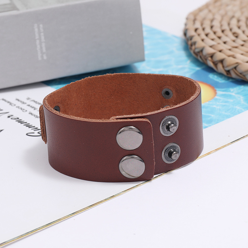 Hot-selling leather fashion simple retro punk bracelet menu0027s jewelry nihaojewelry