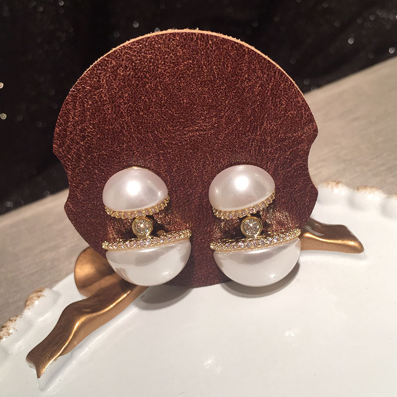 New Copper Pearl Earrings display picture 3