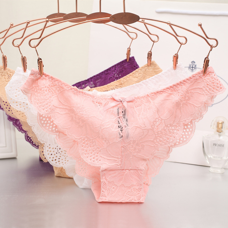 Ladies sexy hollow lace low-waist briefs...