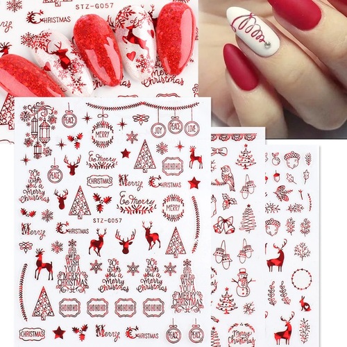 New Cross-border Christmas-themed Nail Sticker Set with 4 Colors, Large Snowflakes, Reindeer, and Glow-in-the-Dark Features, Direct Manufacturer Supply
