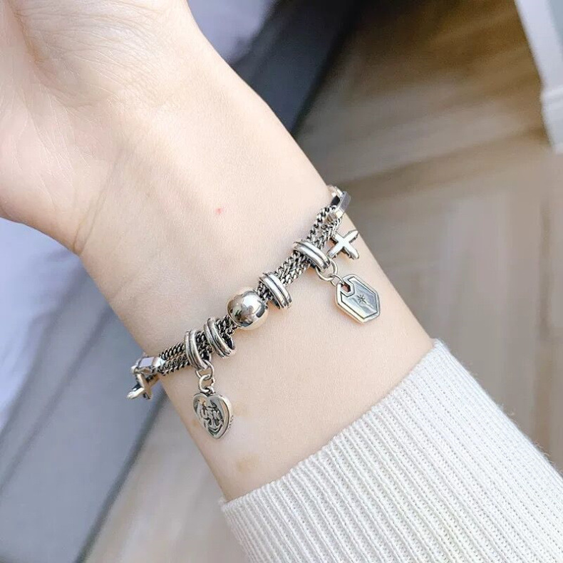 Thai Silver Cross Heavy Industry Bracelet Image 1
