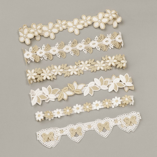 20804 baby hollow lace headband, forest embroidered flower headband, children's daisy elastic headband