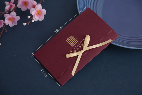 Creative Chinese-style red wine wedding invitation, custom-made for online influencers,  wedding invitation manufacturer, wholesale.