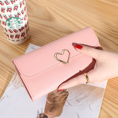 Factory direct sales 2020 new style long hand-held trendy heart-shaped simple fashionable multi-functional lychee pattern women's wallet