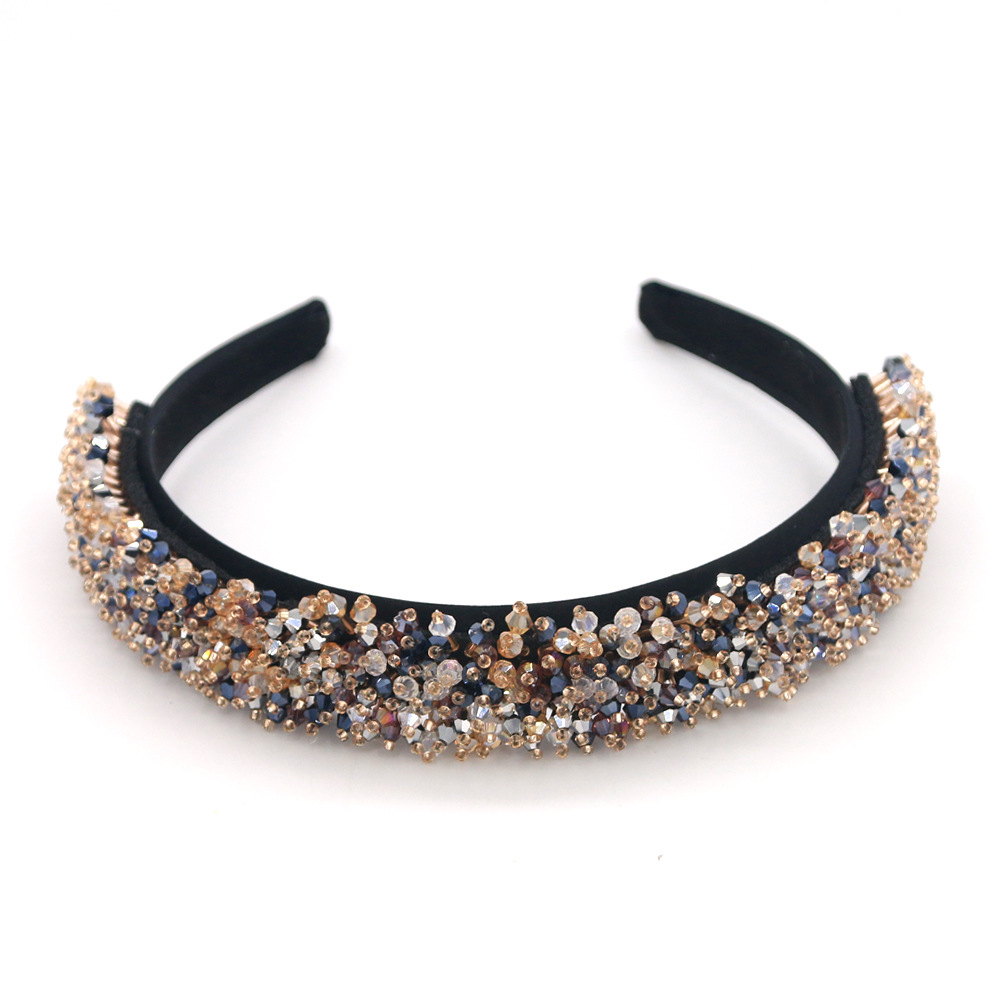 Vente Chaude Bandeau Tendance De La Mode Accessoires De Cheveux Baroques Perles De Verre Cousues À La Main En Gros Nihaojewelry display picture 5