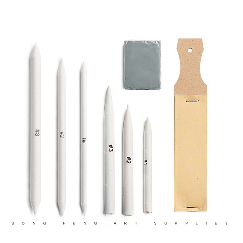 Cross-border paper eraser pen 8-piece set paper pen high-gloss blooming malleable rubber sandboard sketch painting tool