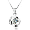 Pendant for beloved, short chain for key bag , accessory, silver 925 sample, wholesale