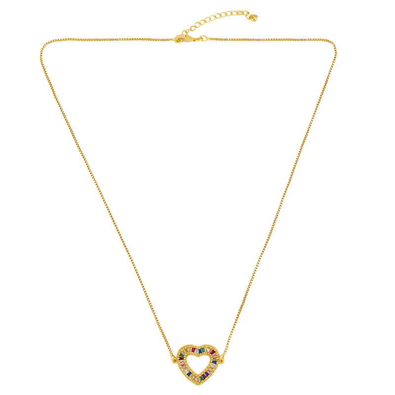 Necklace 2021 Europäischer Und Amerikanischer Schmuck Serpentine Anhänger Halskette Weibliche Diamant Pfirsich Herz Einfache Halskette Nkq87 display picture 6