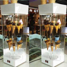 蛋卷架威化杯展示架亚克力冰淇淋蛋卷展示架展示台旋转甜筒展示柜