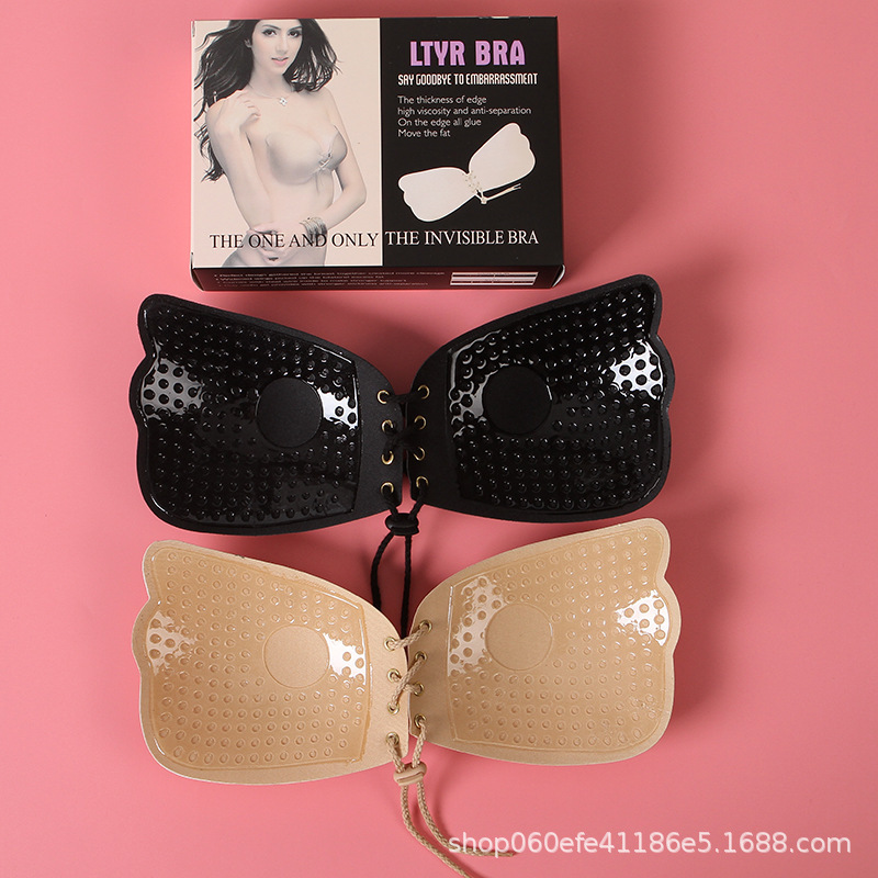 Factory direct Lala goddess wings drawstring strapless invisible bra bra bra bra underwear silicone breathable bra