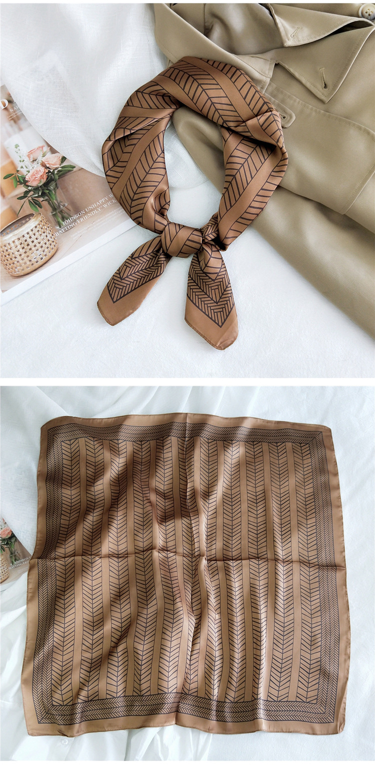 Small Square Silk Fashion Scarf display picture 1