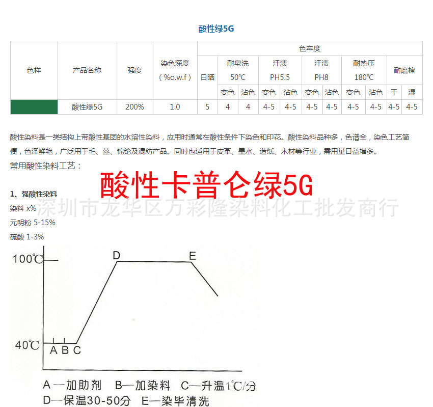 卡普仑绿 5G卡普仑绿 5GS 弱酸性艳绿 5G酸性绿28 .Acid Green 28