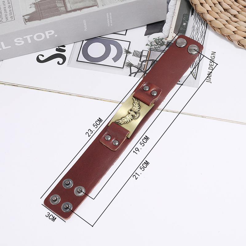 retro punk leather bracelet