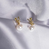 Small earrings from pearl, silver needle, simple and elegant design, 2020, city style, internet celebrity