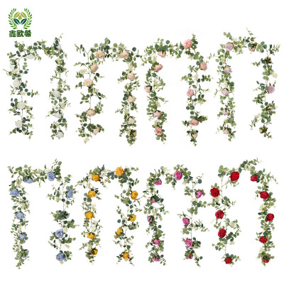 Xin o Xi simulation Eucalyptus Rattan Money Rose Vine Cross-border sourcing support customized