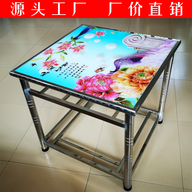 拆装式不锈钢烤火桌子折叠烤火架家用多功能四方取暖桌子厂家直销