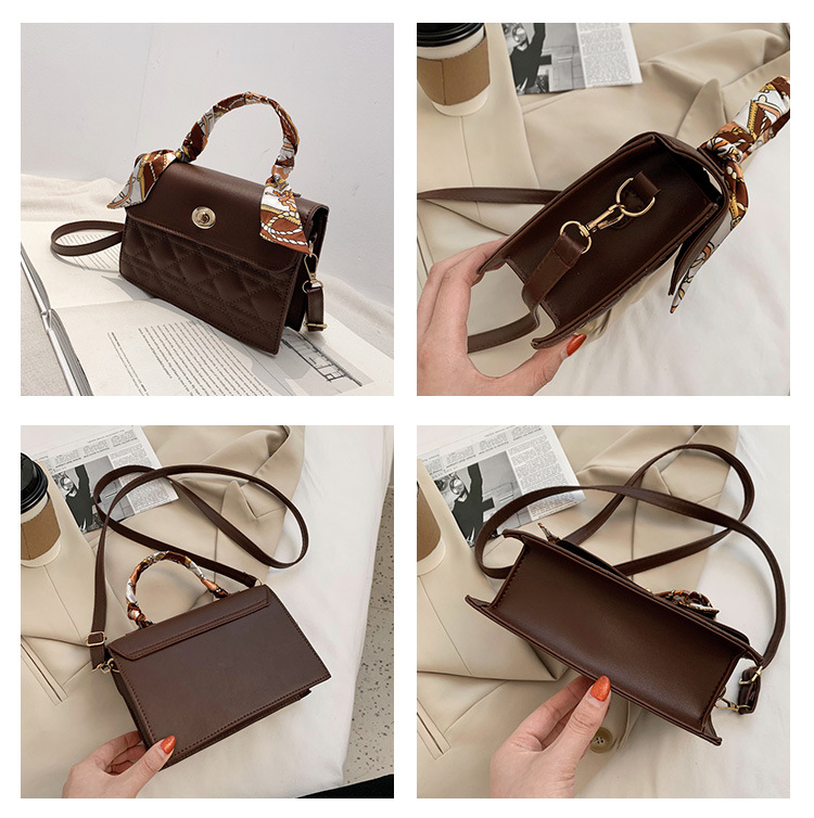 Autumn And Winter Portable Rhombus All-match Single Shoulder Messenger Small Square Bag display picture 2