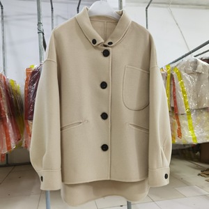 新款双面羊绒外套小个子短款毛呢外套女士呢子大衣精致休闲呢外套