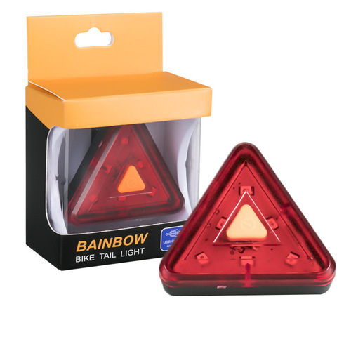 New Triangular Rear Bike Light, Mountain Bike Light, USB Charging Bike Light, Rear Bike Light for Night Riding Equipment