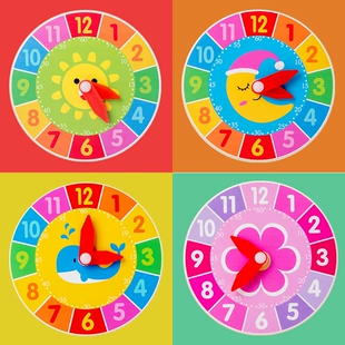 Деревянные часы-будильник для тренировки координации 4–6 лет